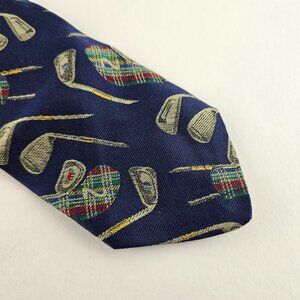 Brooks Brothers Tie Mens Blue Golf Club Silk Necktie Country Preppy USA